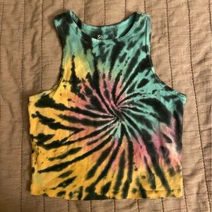 SO Large cropped tie dye tank top